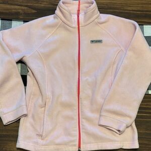Columbia Light Pink Full-Zip Fleece xl